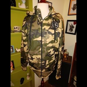 Black Craft Cult camo baphomet jacket